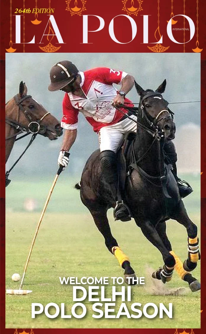 La Polo magazine cover displaying two men atop horses against a vibrant, scenic background.